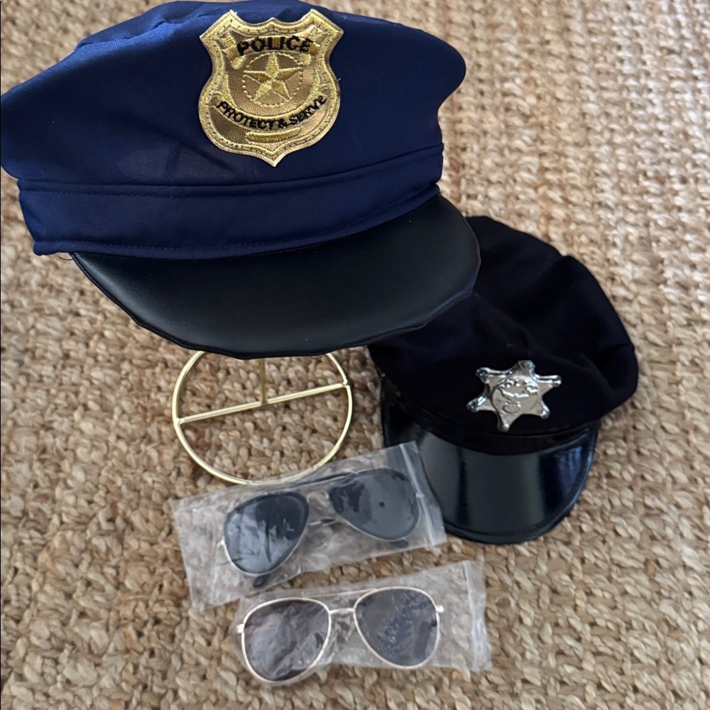 Police Officer Costume Hats Bundle aviator glasses